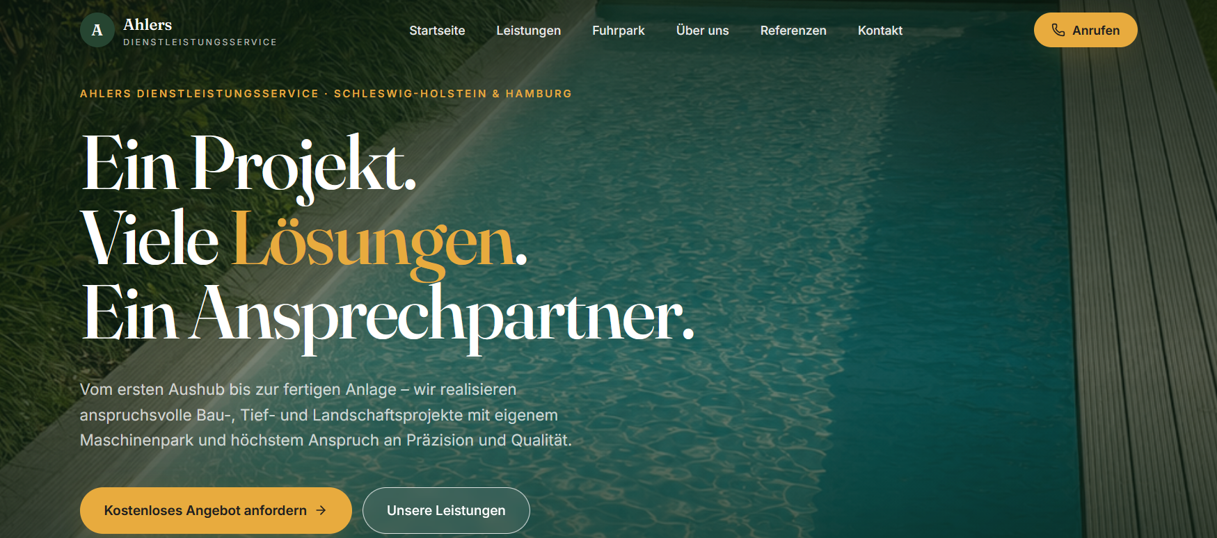 Website-Projekt Ahlers Dienstleistungen – Startseite